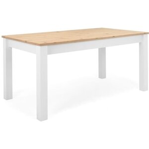 Table à manger extensible BERGEN - chêne artisan et blanc - 160-215 x 90 x 75 cm