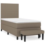 vidaXL Sommier à lattes de lit avec matelas Taupe 90x190 cm Tissu