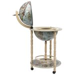 vidaXL Bar sous forme de globe Bois d'eucalyptus Bleu