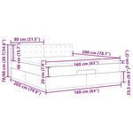 VidaXL Cadre de lit ottoman avec matelas gris foncé 160x200cm tissu