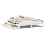 vidaXL Cadre de lit sans matelas blanc 180x200 cm bois massif de pin
