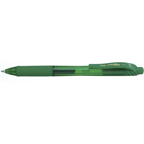 Stylo roller encre gel rétractable energel x bl107 pointe 0 7 mm vert x 12 pentel