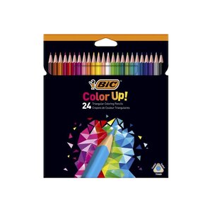 BIC Color Up Crayons de Couleur - Coloris Assortis, Etui Carton de 24
