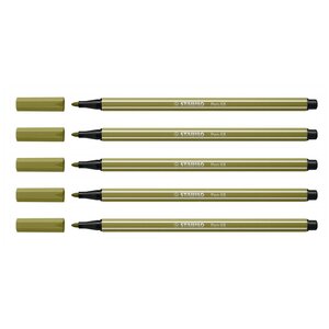 Feutre de Dessin Pointe Moyenne Pen 68 Vert épinard x 5 STABILO