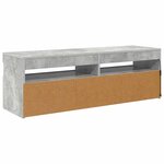 vidaXL Meuble TV avec lumières LED gris béton 120x35x40 cm