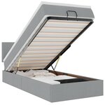 vidaXL Lit ottoman avec matelas gris clair 90x200 cm tissu