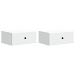 vidaXL Cabinet de chevet mural 2 Pièces Blanc 49 x 34 5 x 20 cm
