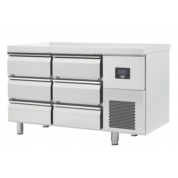 Table réfrigérée positive inox gamme gn 1/1 - 6 à 12 tiroirs - afi collin lucy - r290 -  1314x700x850mm