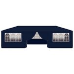 vidaXL Tente de réception avec parois latérales 4x9 m Bleu 90 g/m²