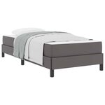 vidaXL Cadre de lit avec matelas Gris 90 x 190 cm tissu