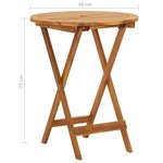 vidaXL Ensemble à manger de jardin pliable 3 Pièces Bois d'acacia solide