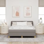 vidaXL Lit à Ressorts avec Matelas Taupe  140x200 cm  Tissu