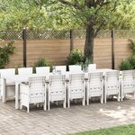vidaXL Ensemble de jardin 13 Pièces Blanc Grand Plastique & Osier