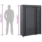 vidaXL Garde-robes pliables 2 Pièces Gris 110x45x175 cm Tissu