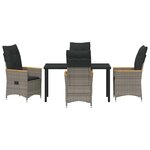 vidaXL Ensemble de salle à manger pour jardin 5 Pièces Gris Poly rotin