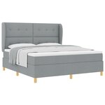 Lit à ressorts vidaXL avec matelas Gris clair 180x200 cm Tissu