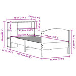 vidaXL Lit bibliothèque sans matelas cire marron 90x200 cm pin massif