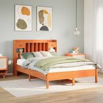 vidaXL Lit bibliothèque sans matelas cire marron 160x200 cm pin massif
