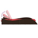 vidaXL Chaise longue avec coussin Marron 60x205x73 cm Résine tressée