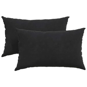vidaXL Coussins de canapé 2 Pièces Noir 50 x 30 cm