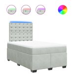 vidaXL Sommier à lattes de lit et matelas gris clair 120x190cm velours