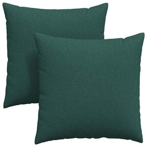 vidaXL Coussins de canapé 2 pc tissu Vert foncé 60 x 60 cm