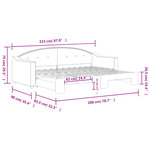 vidaXL Lit de jour avec lit gigogne noir 80x200 cm tissu