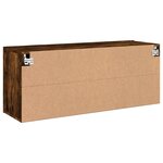 vidaXL Meuble TV mural chêne fumé 100x30x41 cm