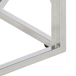 vidaXL Table basse argenté acier inoxydable et verre trempé