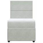 vidaXL Sommier à lattes de lit et matelas Gris clair 100x200cm Velours