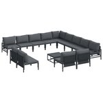 vidaXL Ensemble de canapé de jardin 14 Pièces Anthracite Acier