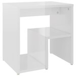 vidaXL Tables de chevet 2Pièces blanc brillant 40x30x40cm bois ingénierie