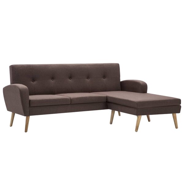 vidaXL Canapé d'angle Revêtement en tissu 186x136x79 cm Marron
