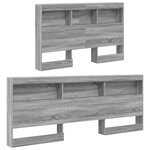 vidaXL Tête de lit de rangement Sonoma gris 120 cm Bois d'ingénierie