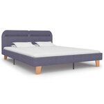 vidaXL Cadre de lit avec LED sans matelas gris clair tissu 160x200 cm