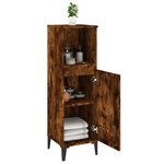 vidaXL Armoire de bain chêne fumé 30x30x100 cm bois d'ingénierie