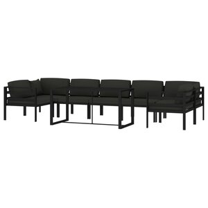 Salon de jardin meuble d'extérieur ensemble de mobilier 8 pièces avec coussins aluminium anthracite 02_0017464