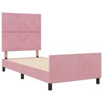 Cadre de lit vidaXL Rose 90x200 cm Velours