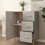 vidaXL Buffet gris béton 69 5x34x90 cm bois d'ingénierie