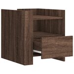 vidaXL Table de chevet chêne marron 45x50x50 cm bois d’ingénierie