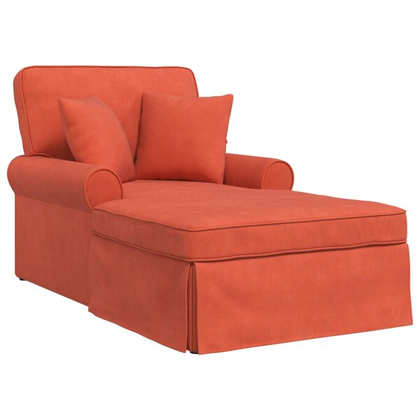 vidaXL Chaise lounge avec jupe Rouge orange 91 x 157 x 91 cm