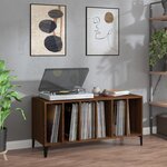 vidaXL Armoire à disques chêne marron 100x38x48 cm bois d'ingénierie