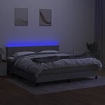 vidaXL Sommier à lattes de lit et matelas et LED Gris clair 180x200 cm