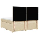 vidaXL Sommier à lattes de lit avec matelas Crème 200x200 cm Tissu