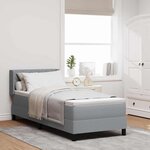 vidaXL Lit boxspring avec matelas avec matelas Gris clair 80 x 200 cm