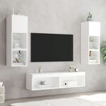 vidaXL Meuble TV avec lumières LED blanc 60x30x30 cm