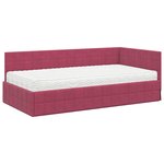 vidaXL Cadre de lit d'angle avec matelas 2 Pièces Vert Velours
