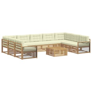 vidaXL Ensemble de canapés d'extérieur 10 Pièces Blanc et crème