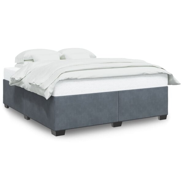 vidaXL Cadre de lit sans matelas gris foncé 180x200 cm velours