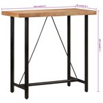 vidaXL Table de bar 110x55x107 cm bois massif d'acacia et fer